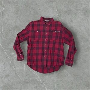 Red & Burgundy Plaid Flannel